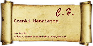 Czenki Henrietta névjegykártya