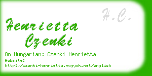 henrietta czenki business card